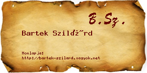 Bartek Szilárd névjegykártya