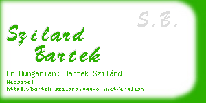szilard bartek business card
